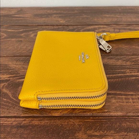 Coach Yellow Leather Wallet Wristlet - Picture 8 of 16